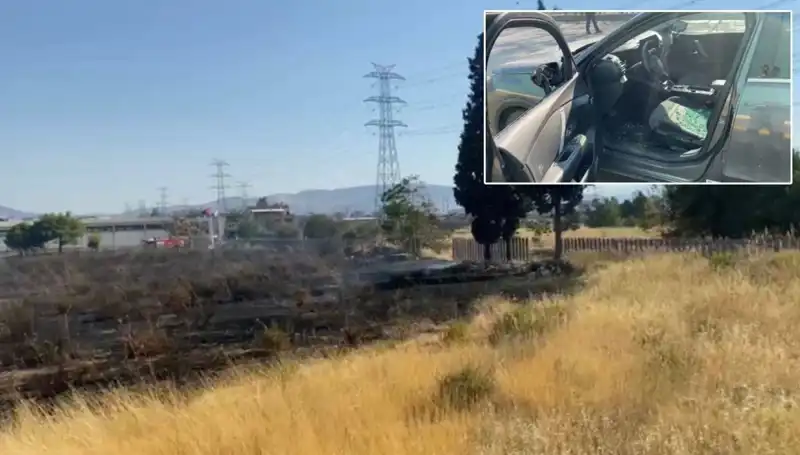İzmir'de Otluk Alanda Büyüyen Yangın, AVM Otoparkını Tehdit Etti